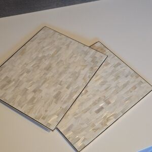 Elegant White Mother of Pearl Place Mats - Set of 2
